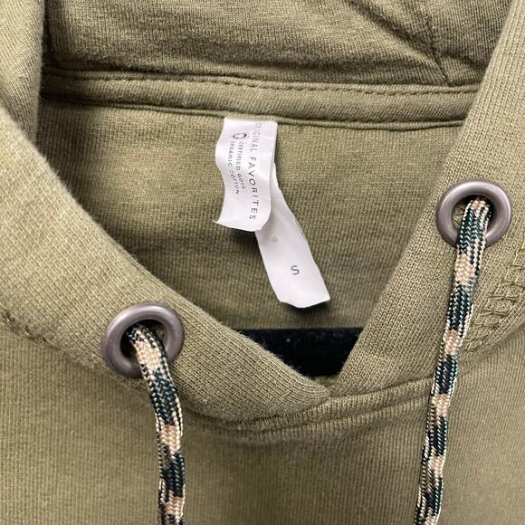 Original Favorites Organic Cotton Green Pullover Hoodie Sweatshirt Womens Small - Picture 4 of 6